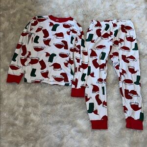 Carter's White Pajama Set with Red Trim and Green Holiday Motif